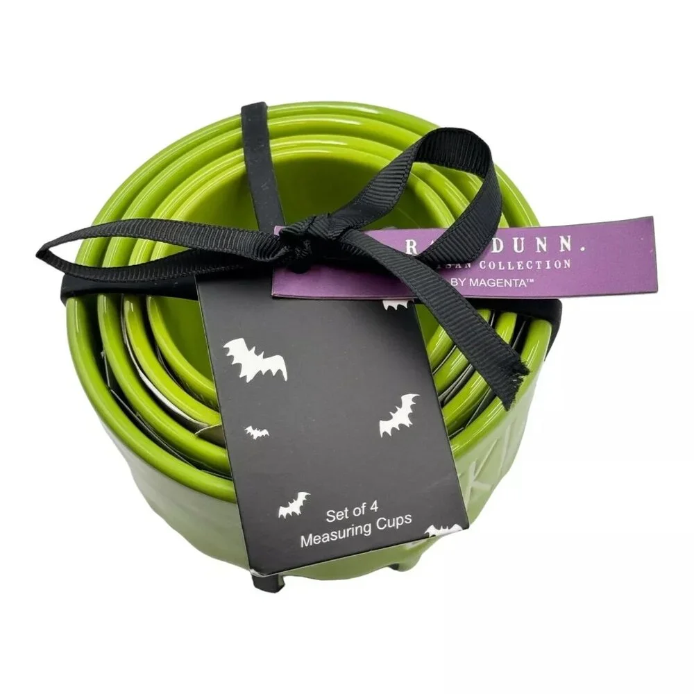 NEW Rae Dunn Halloween Green Slime Drip EEK BOO SHRIEK AHH Measuring Cups 2024